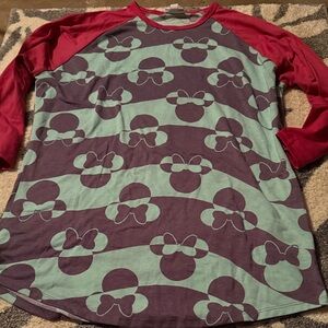 LuLaRoe Red and Teal Tunic Top